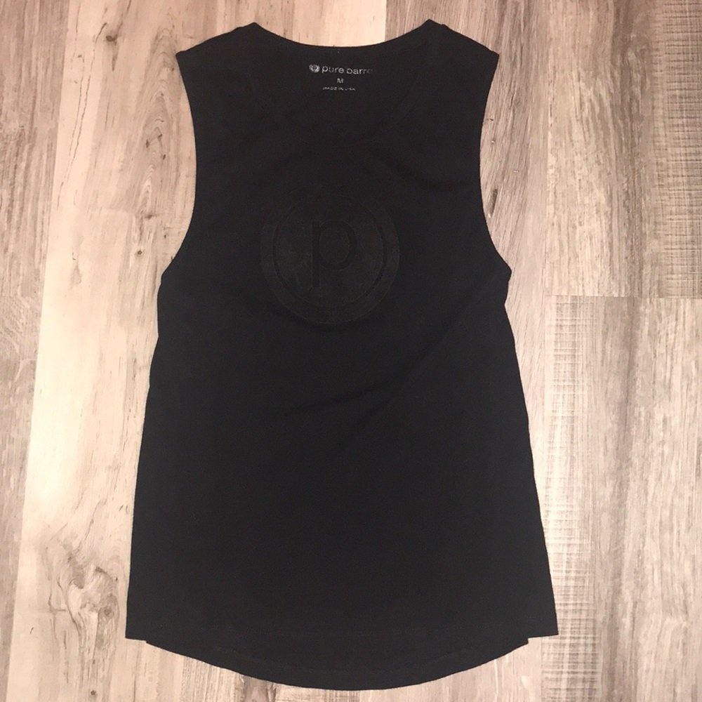Pure Barre Black Velvet Circle P Tank